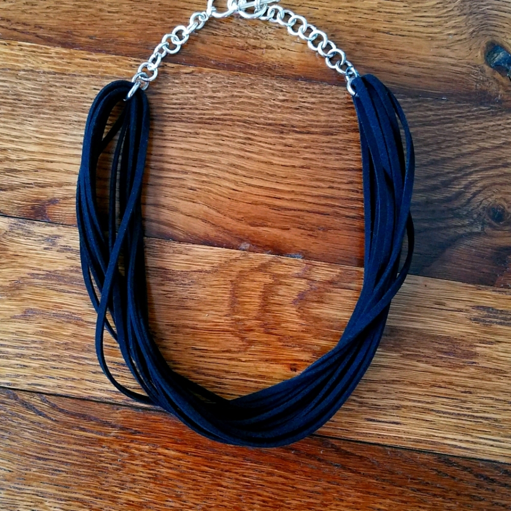 Silpada Multi Strand Black Suede Necklace